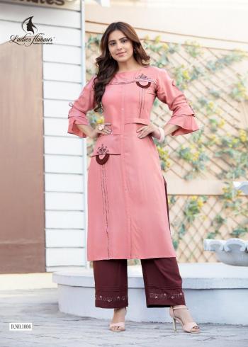 Ladies Flavour Ginni Rayon kurtis with Palazzo Wholesaler