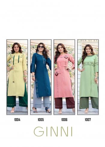 Ladies Flavour Ginni Rayon kurtis with Palazzo Wholesaler