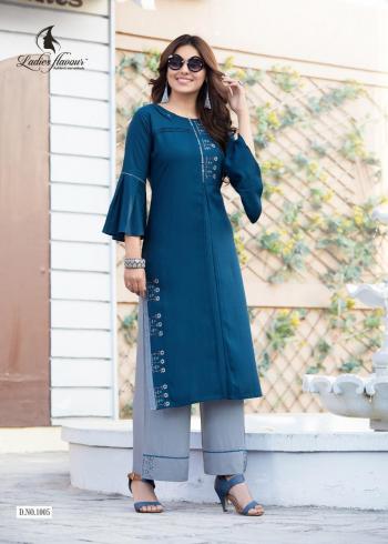 Ladies Flavour Ginni Rayon kurtis with Palazzo Wholesaler