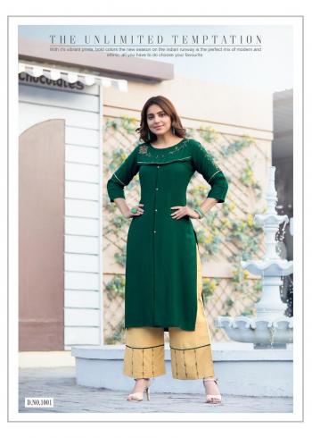 Ladies Flavour Ginni Rayon kurtis with Palazzo Wholesaler