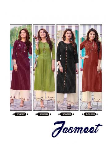 Ladies Flavour Jasmeet kurtis with palazzo wholesaler