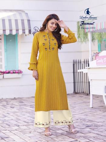 Ladies Flavour Jasmeet kurtis with palazzo wholesaler