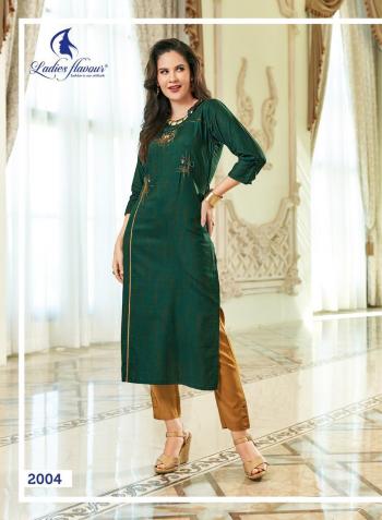 Ladies Flavour ozarro Rayon kurtis with Pant Catalog