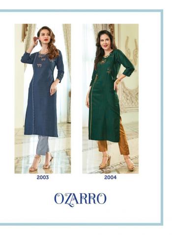 Ladies Flavour ozarro Rayon kurtis with Pant Catalog