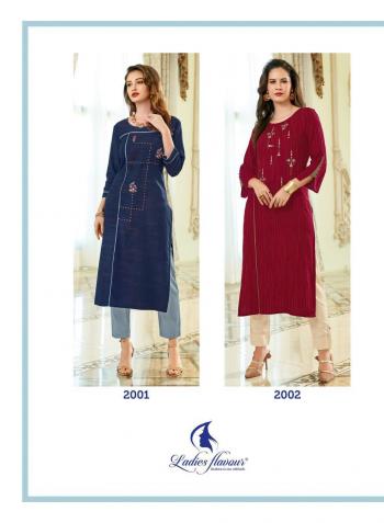 Ladies Flavour ozarro Rayon kurtis with Pant Catalog