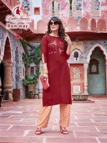 ladies Flavour Runway Kurtis with palazzo wholesaler