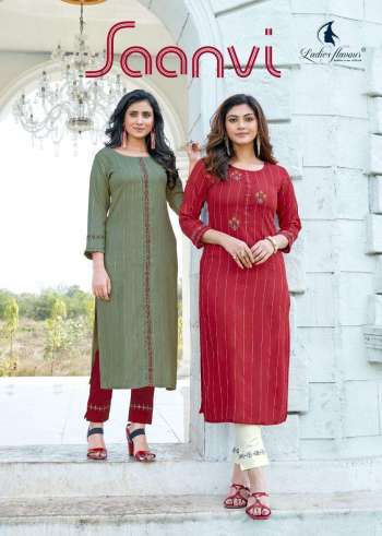 Ladies Flavour Saanvi Rayon Kurtis with Pant wholesale Price
