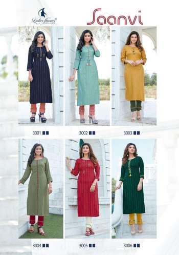 Ladies Flavour Saanvi Rayon Kurtis with Pant wholesale Price