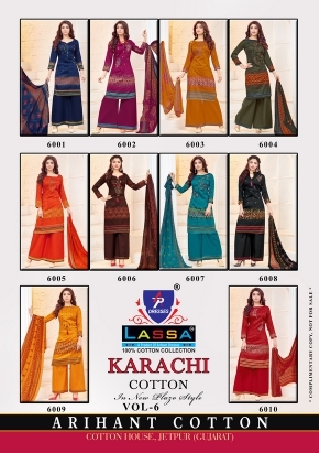 Lassa Karachi Cotton vol 6 Dress Material Wholesale Price