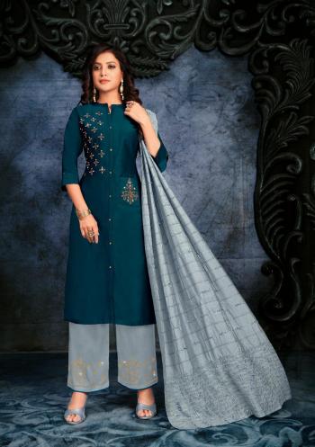 Lily and lali Muskan hand work Ethnic kurtis with pant and Dupatta