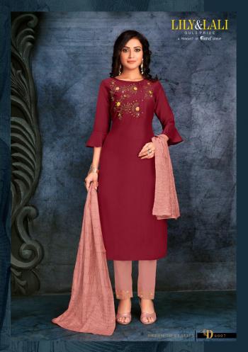 Lily and lali Muskan hand work Ethnic kurtis with pant and Dupatta