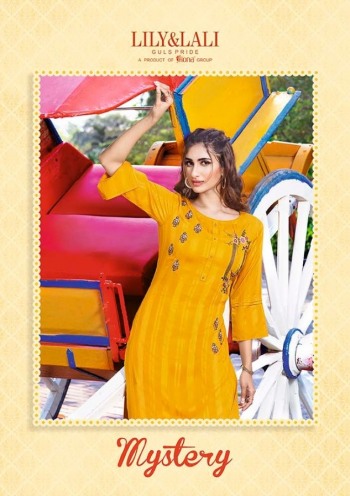 Lily and lali Mystery Rayon kurtis with palazzo catalog