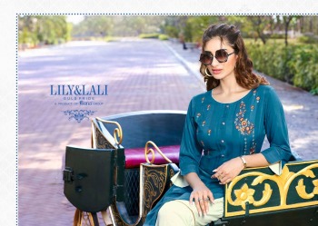 Lily and lali Mystery Rayon kurtis with palazzo catalog