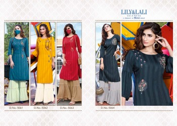 Lily and lali Mystery Rayon kurtis with palazzo catalog