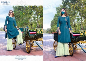 Lily and lali Mystery Rayon kurtis with palazzo catalog