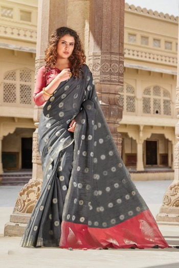 Linen Weaves Linen Cotton Saree in Single wholesale Price