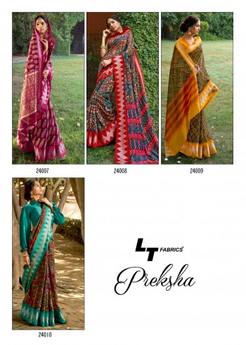 LT Preksha Linen Silk saree catalog Wholesaler