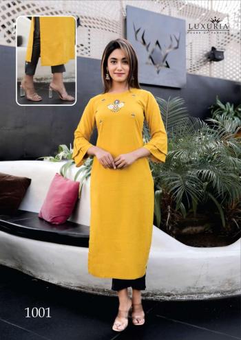 Luxuria Carnival Rayon kurtis with pant catalog