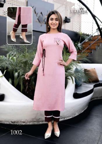 Luxuria Carnival Rayon kurtis with pant catalog