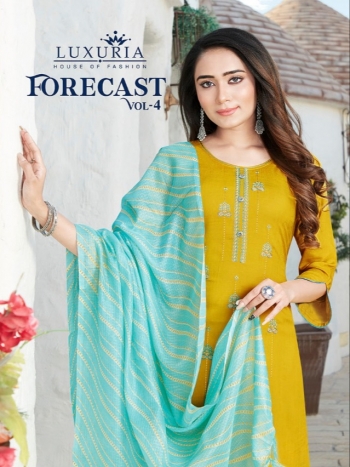 Luxuria Forecast vol 4 kurtis with palazzo and Dupatta wholesaler