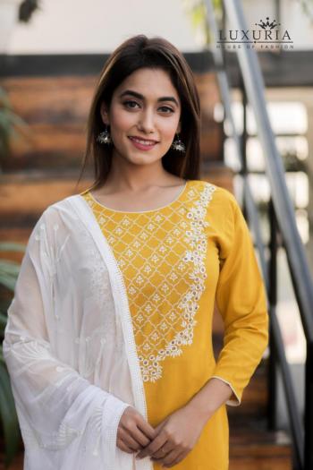 Luxuria Ruhani Rayon Kurtis with Dupatta catalog wholesaler