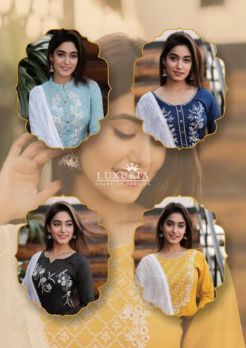 Luxuria Ruhani Rayon Kurtis with Dupatta catalog wholesaler