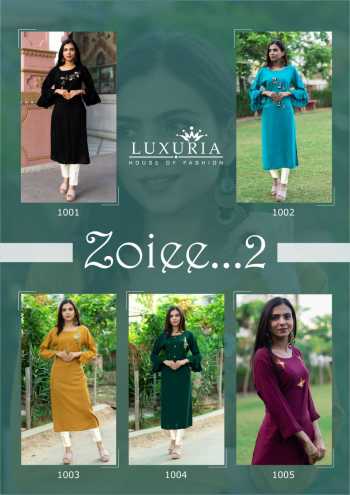 Luxuria Zoiee vol 2 Rayon Kurtis with pant Catalog Wholesaler