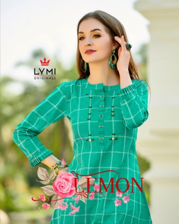 Lymi Lemon Cotton Western Tops Wholesale Price