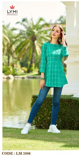 Lymi Lemon Cotton Western Tops Wholesale Price