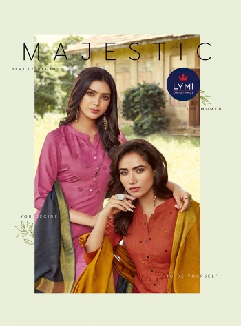 Lymi majestic rayon embroidered daily wear kurtis with palazzo and dupatta