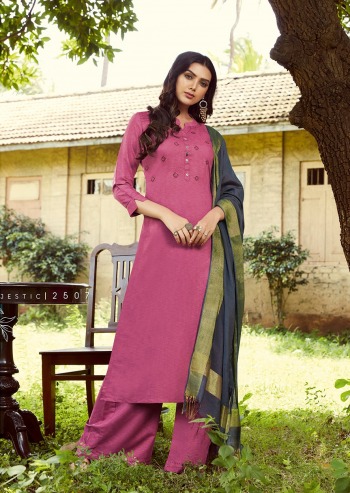 Lymi majestic rayon embroidered daily wear kurtis with palazzo and dupatta