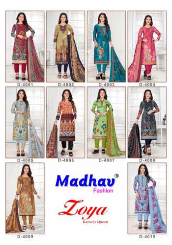 Madhav Fashion Zoya vol 4 dress material catalog