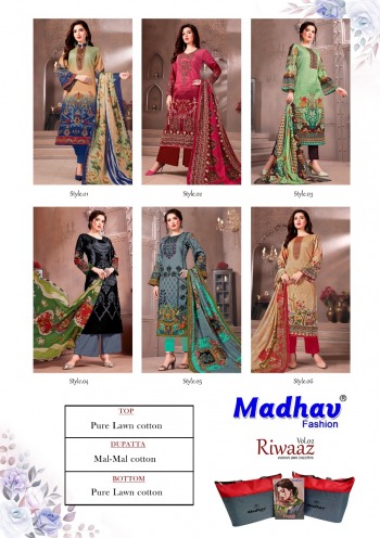 Madhav Riwaaz vol 2 Lawn cotton Pakistani Dress wholesale price