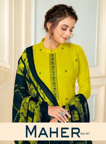 Maher vol 57 cotton churidar dress material catalog