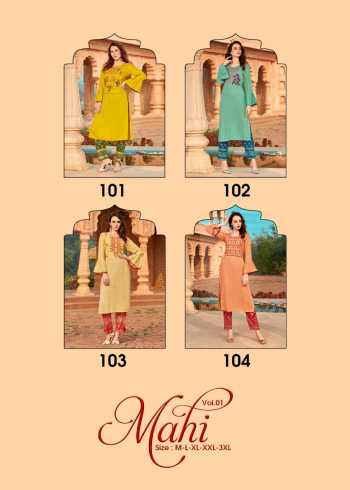 Mahi vol 1 Kurtis with Pant catalog wholesaler