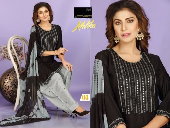 Majeera malika Rayon kurtis with Patiyala and Dupatta catalog