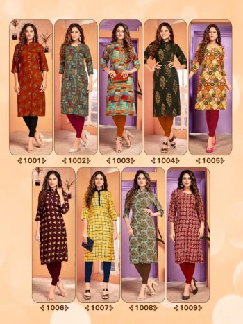 Majisa nx Zaira Rayon casual wear kurtis wholesale