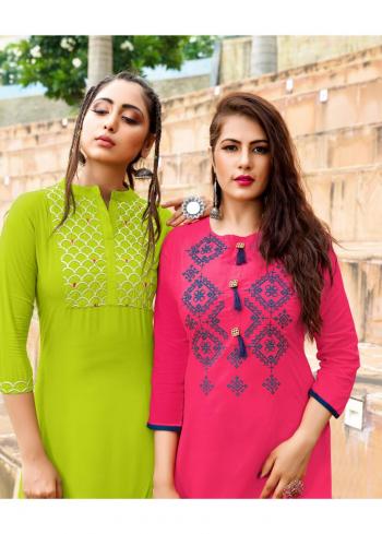 Majisha nx Apple vol 1 Rayon casual wear kurtis Wholesaler