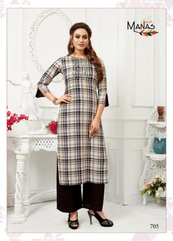 Manas Checks Plazzo with kurtis catalog Wholesaler