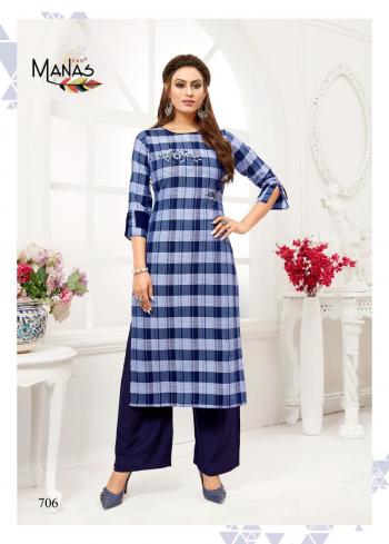 Manas Checks Plazzo with kurtis catalog Wholesaler