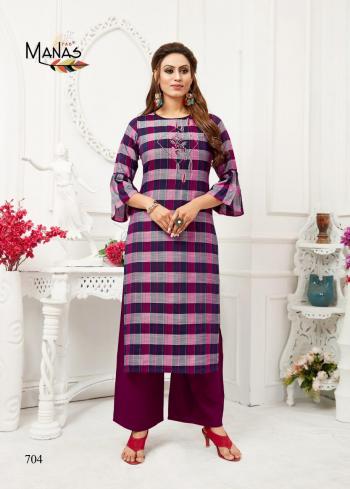 Manas Checks Plazzo with kurtis catalog Wholesaler