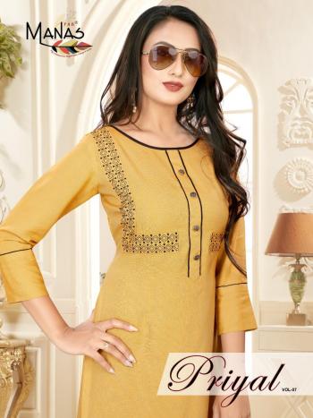 Manas Priyal vol 7 Rayon Casual wear kurtis wholesaler