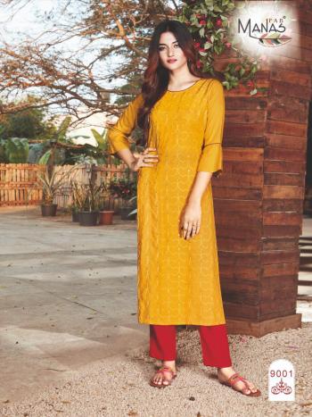 Manas Sequence Rayon daily wear kurtis catalog wholesaler