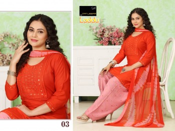 Manjeera Laddu Rayon kurtis with Patiyala and Dupatta catalog