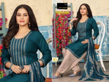 Manjeera Makhna kurtis with Patiyala and Dupatta catalog