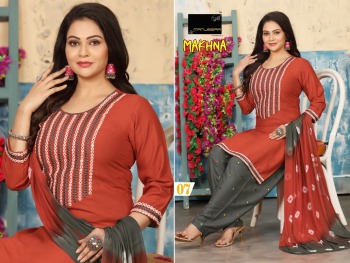 Manjeera Makhna kurtis with Patiyala and Dupatta catalog