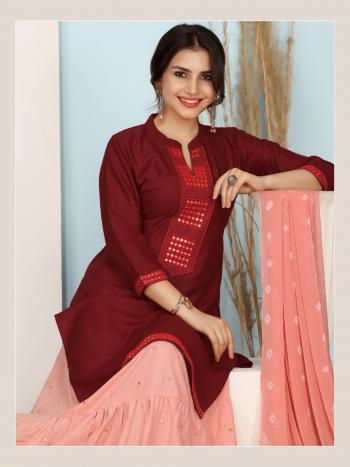 Manjeera Odhani Rayon kurtis with Skirt and Dupatta