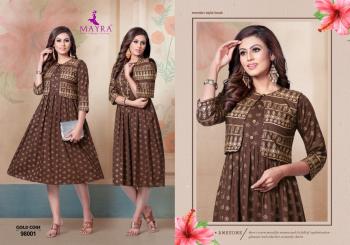 Mayra Gold Coin Rayon kurtis with Koti wholesale Price