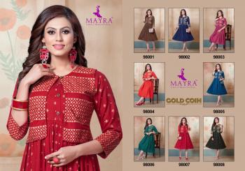 Mayra Gold Coin Rayon kurtis with Koti wholesale Price