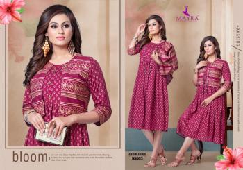 Mayra Gold Coin Rayon kurtis with Koti wholesale Price